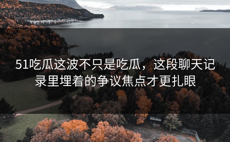 51吃瓜这波不只是吃瓜,这段聊天记录里埋着的争议焦点才更扎眼