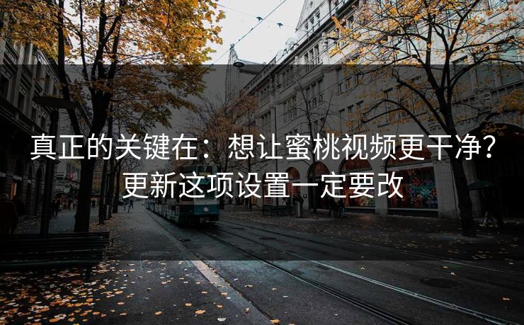 真正的关键在：想让蜜桃视频更干净？更新这项设置一定要改